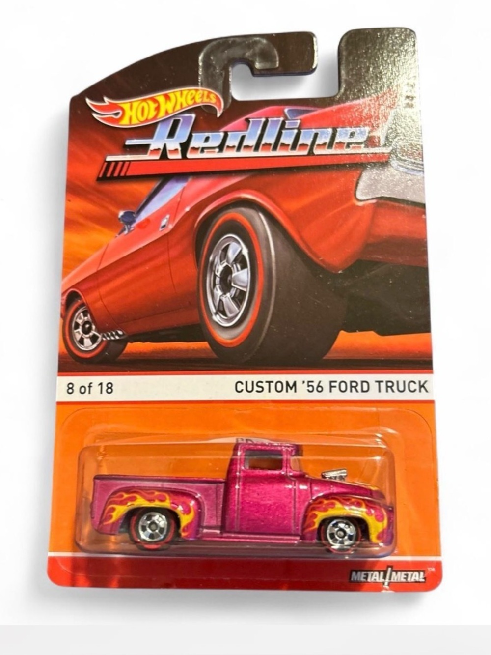Hot Wheels Redline Custom 56 Ford Truck Pink With Flames